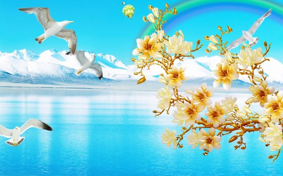3d murals wallpaper for living room Outdoor landscape blooming rich wall 3d murals wallpaper for living room Outdoor landscape blooming rich wall