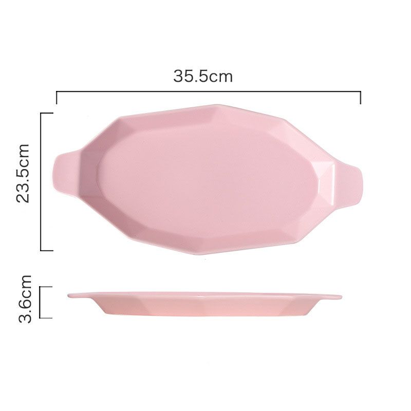 14 inch Tray - Pink without Gold Rim