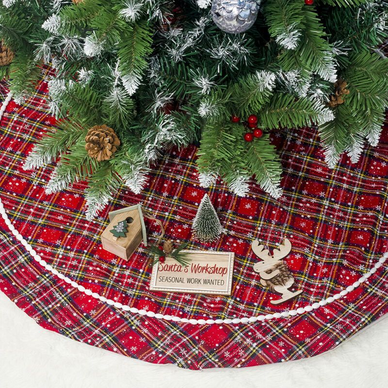 Christmas Tree Skirt Felt Apron Stands Base Cover Floor Mat Xmas Decoration UK