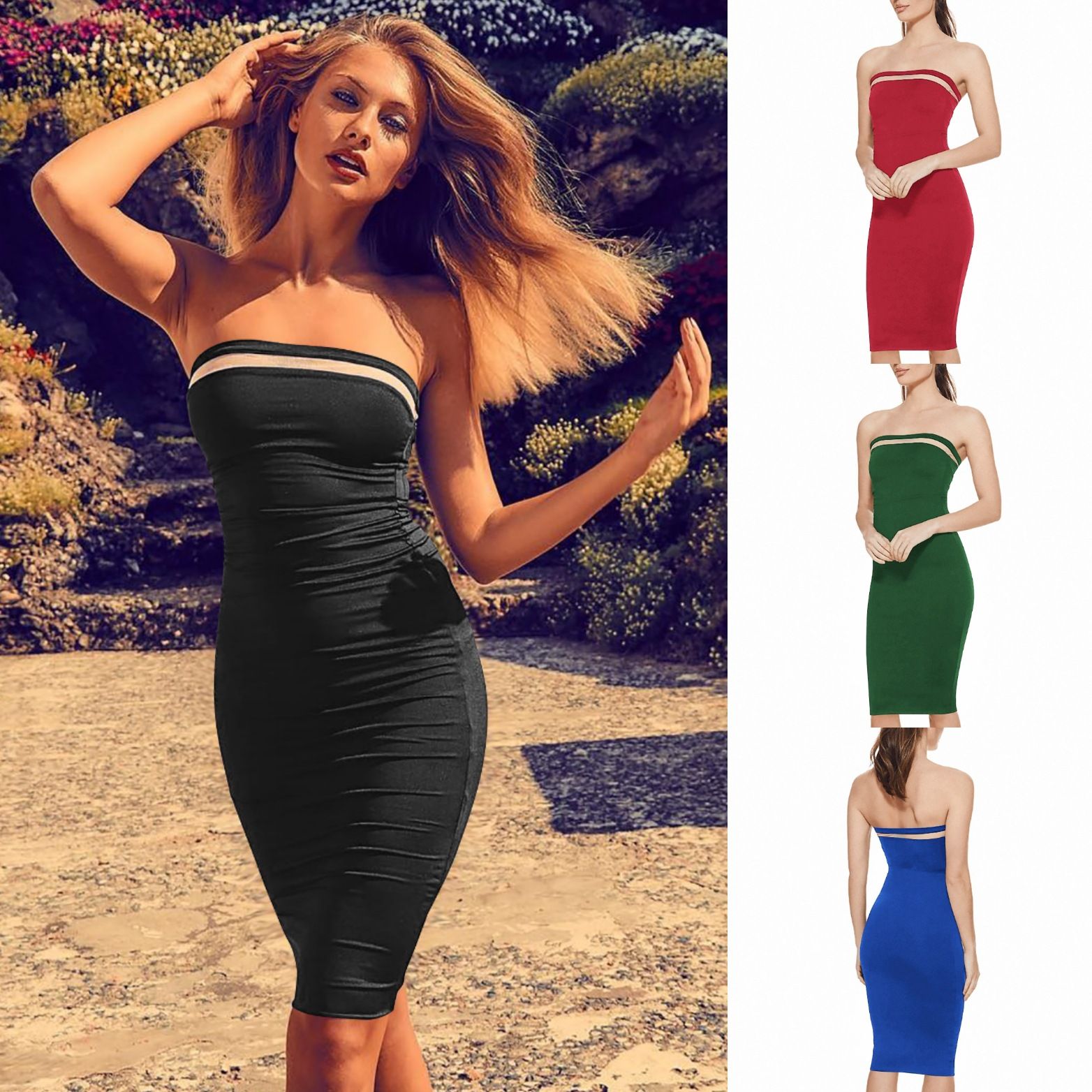 red black green dress