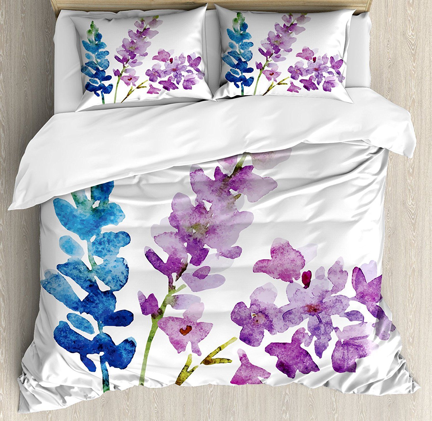 Floral Duvet Cover Set Branches Of Watercolor Flowers In Spring