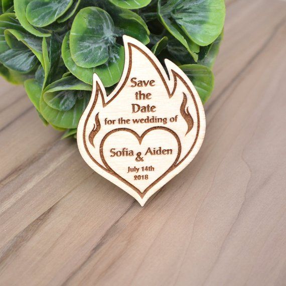 Rustic Save The Date Personalized Save The Date Wood Wedding