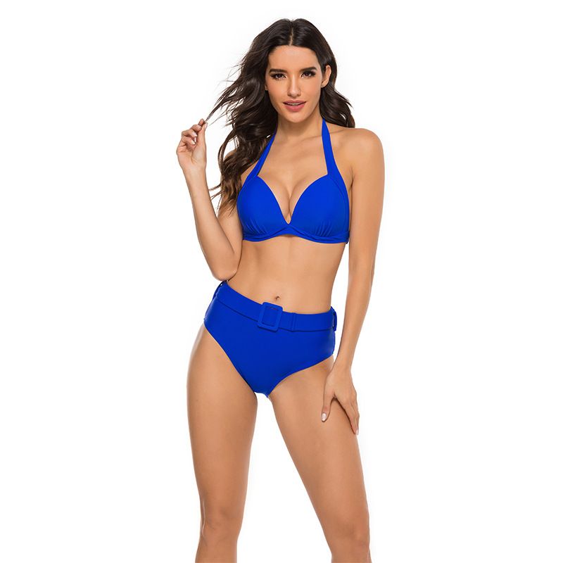 Blue high waisted swimsuit Clearance