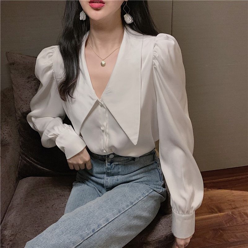 big collar shirt womens