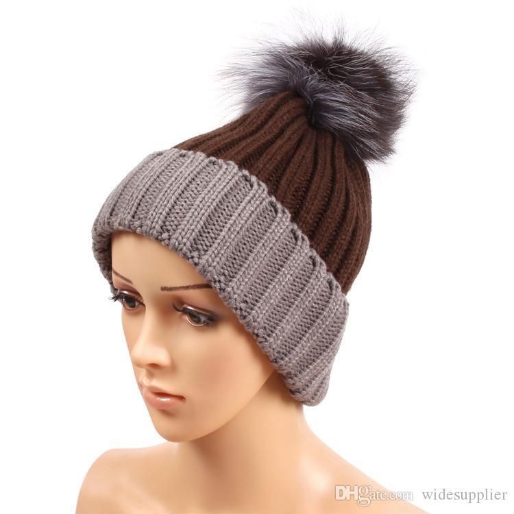 ladies grey pom pom hat