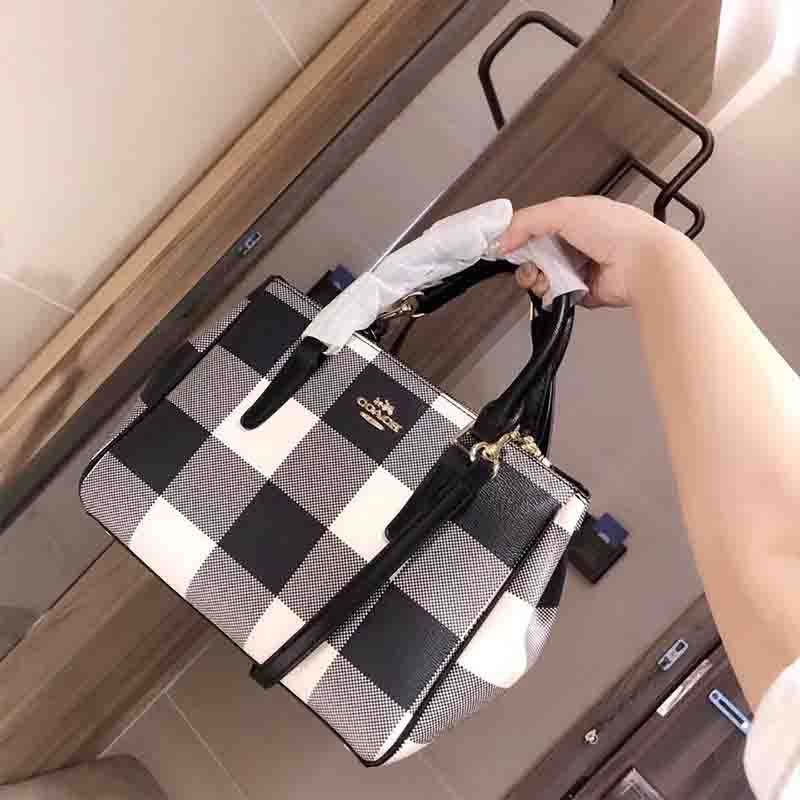 coach buffalo plaid bolsa