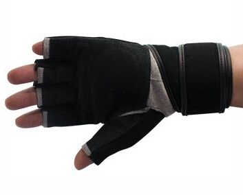 leather gym gloves with wrist band