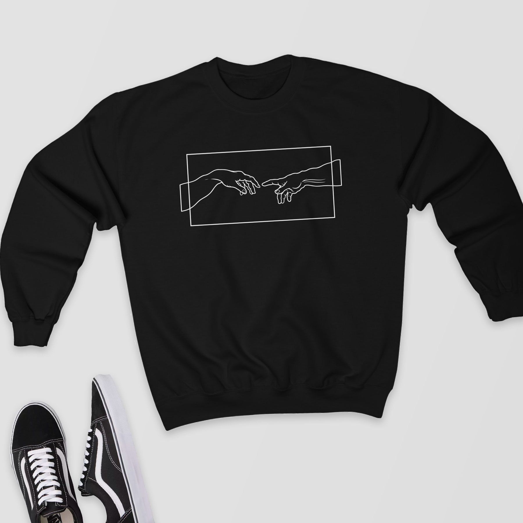 Creation Hands Print Sweatshirt Women 