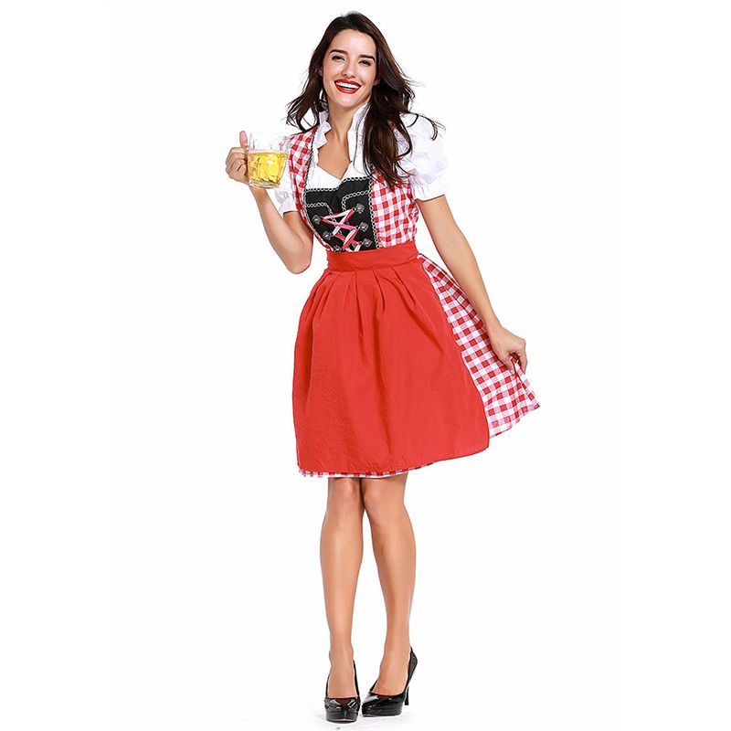 Sladuo High Quality Short Sleeve German Beer Maid Costume Women Oktoberfest Dirndl Dress Adult Halloween Party Outfit Team Halloween Costumes Girl Group Costumes From Lotustoot 35 02 Dhgate Com