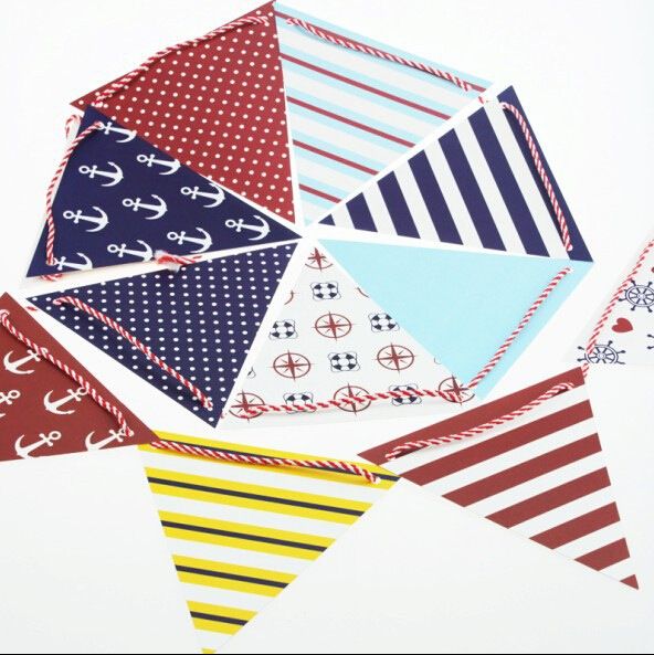 2020 2019 Hot Party Bunting Banner Paper Pennant Flags Nautical