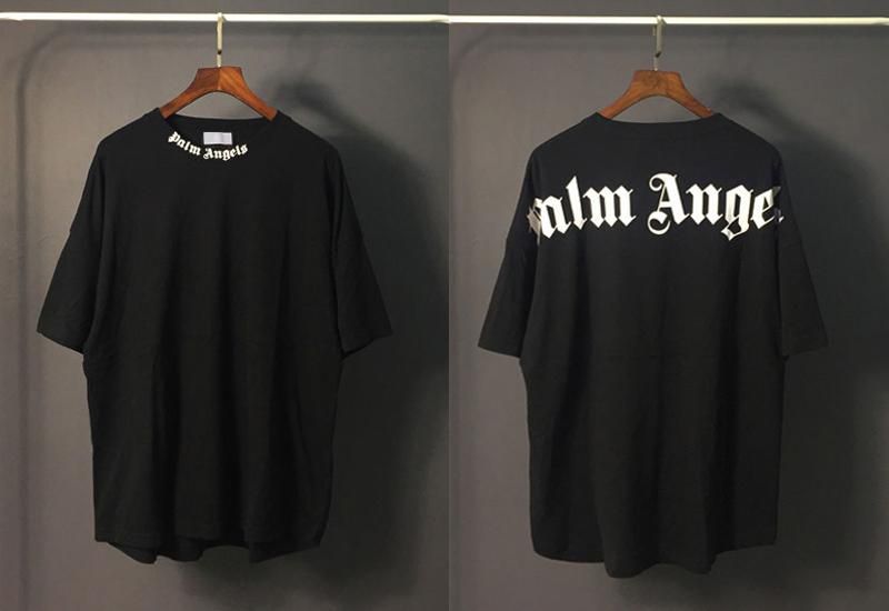 Palm Angels T Shirt White Black Letters 
