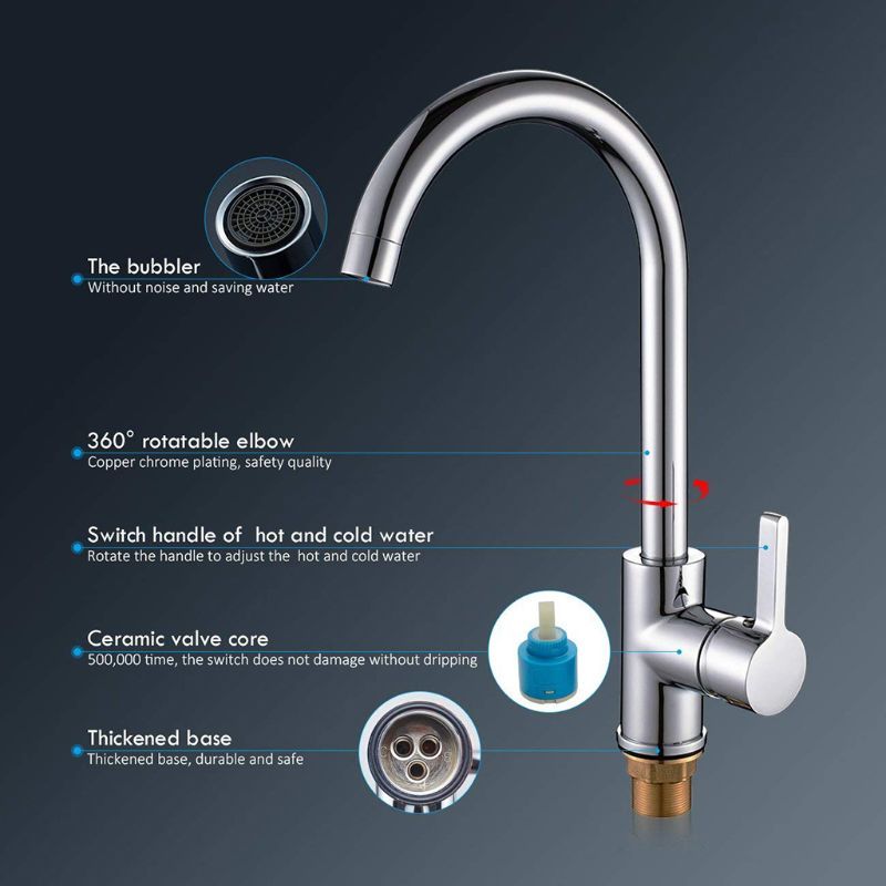 2020 Kitchen Sink 360 Degree Rotating Faucet Low Pressure Basin