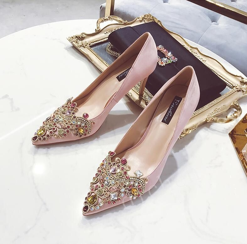 Champagne Color Wedding Shoes Women 2020 New Slim Heel Bridesmaids