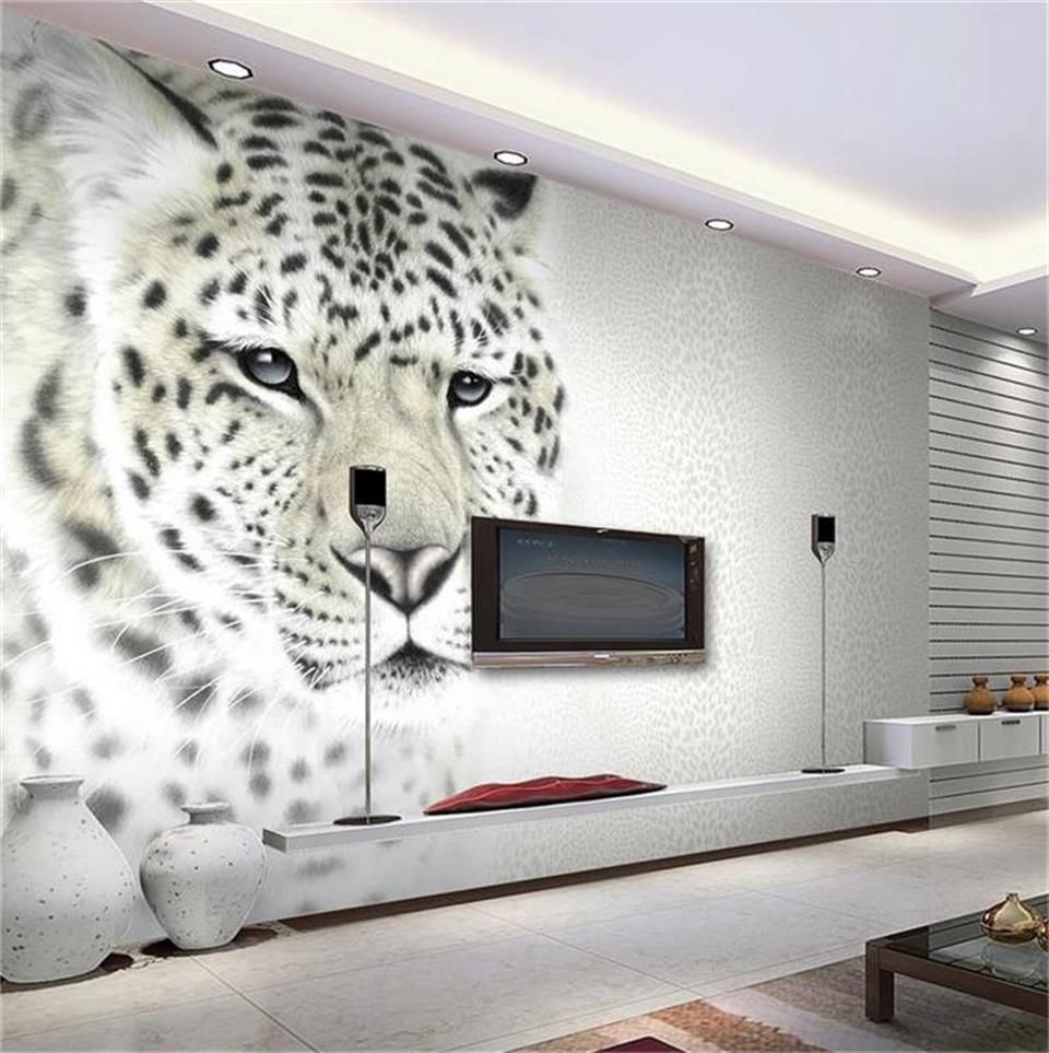 حجم مخصص صور 3d خلفية 3d غرفة جدارية نمر الفهد الأسود والأبيض Photo صورة اللوحة ملصقا خلفية Tv خلفية غير المنسوجة 2021 من Wnfq3188 78 44ر س موبايل Dhgate