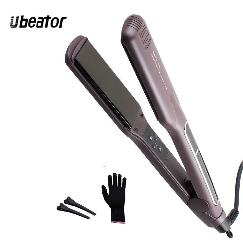 Wholesale Material Korean Professional Ceramic Wide Plate Hair Straightener Fast Heating Flat