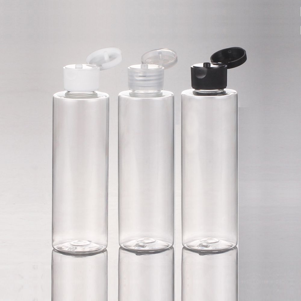 150ml Empty Plastic Cosmetic Bottles With White Clear Black Flip Cap