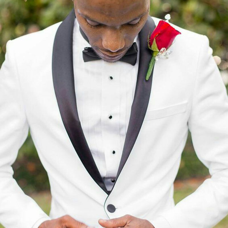 Compra Los Hombres Blancos De Boda Trajes Del Smoking Del Novio Novio  Vestimenta Mantón De La Solapa Del Traje Homme Mejor Hombre Blazer Chaqueta  Y Pantalones Casual Terno Masculino Barato | Entrega