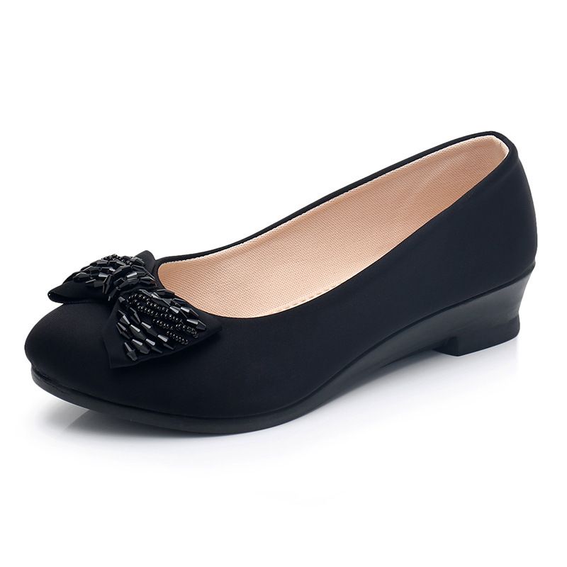 black wedge formal shoes