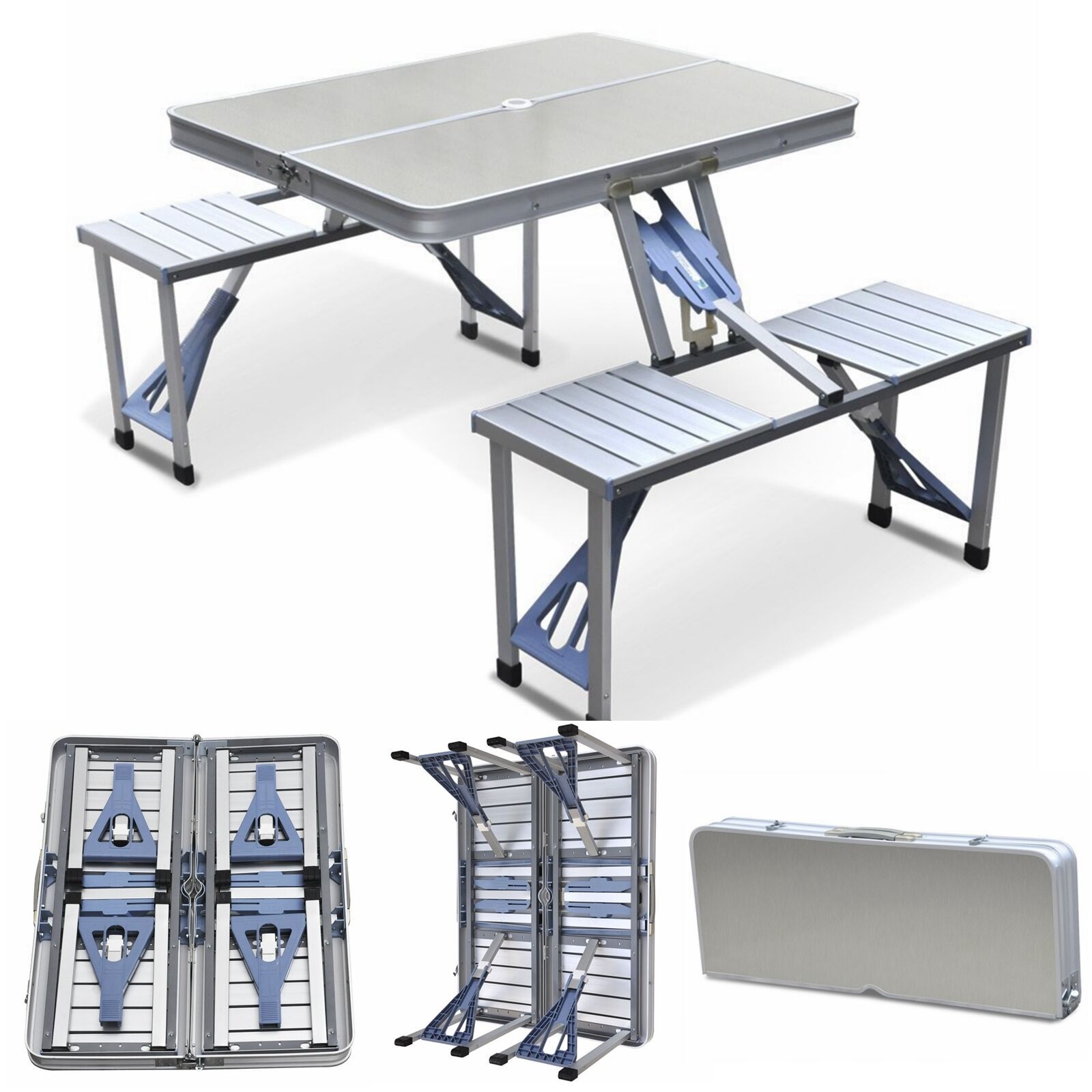 folding camping table and bench set