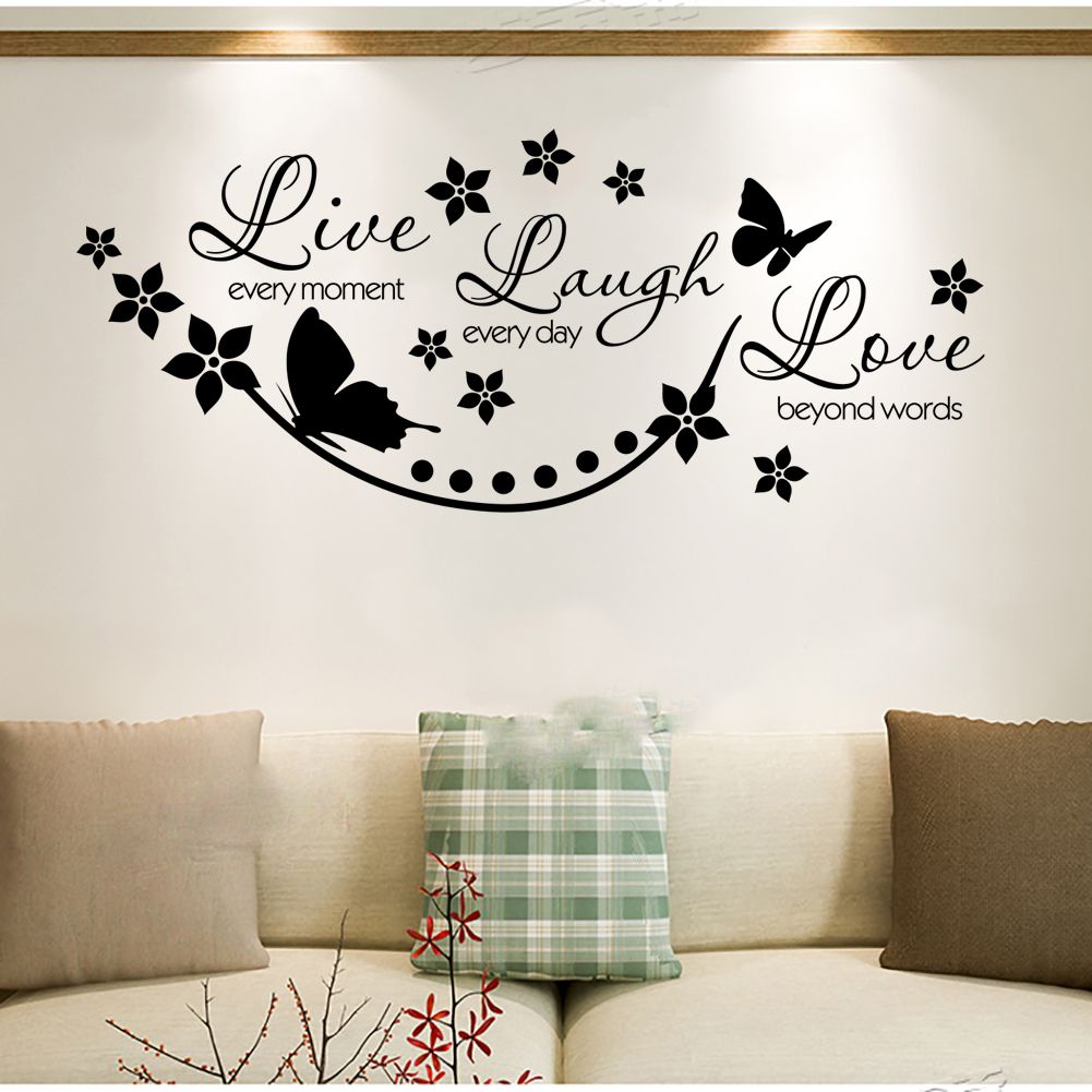 Removable Vinyl Wall Sticker Quote Live laugh love wall Decals Living Room  Decoration Wall Paper Mural