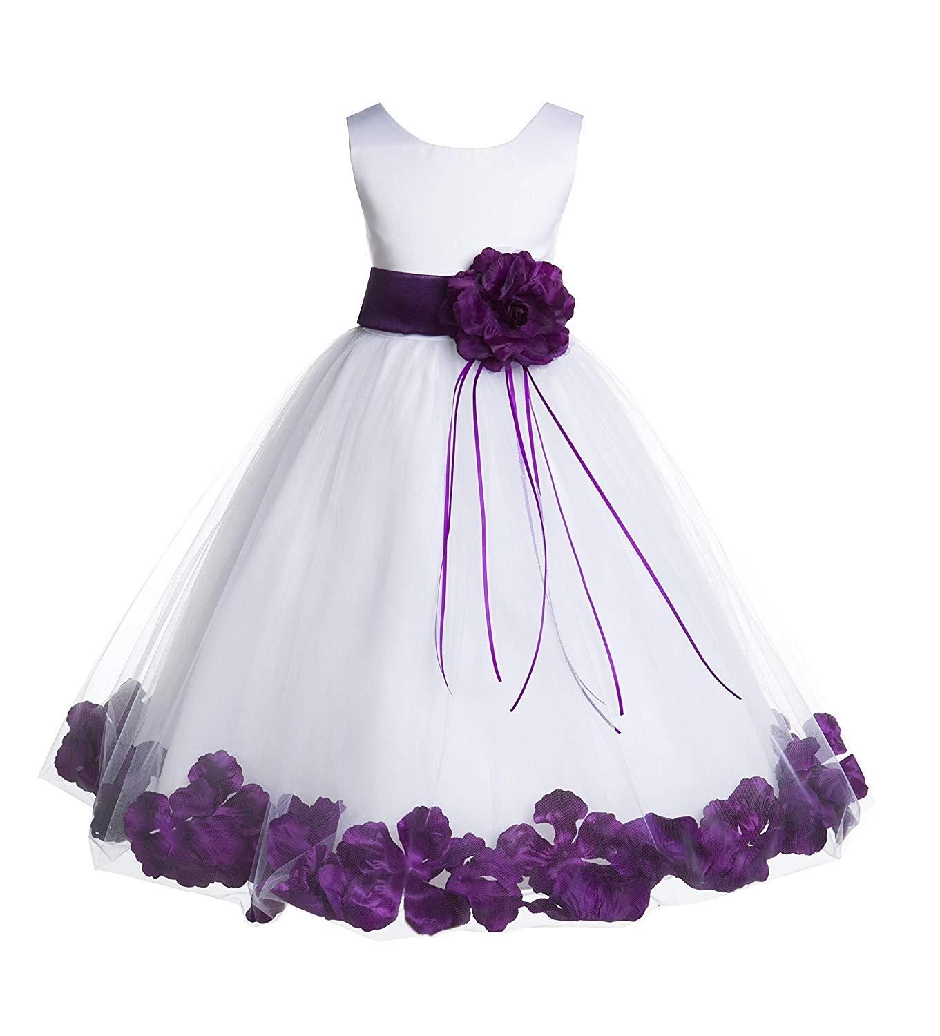 Compre Pétalos De Rosa Vestidos De Niña De Flores Blancas Vestido Con Forma  De Bautismo Boda Ocasión Formal Vestido De Dama De Honor A 71,16 € Del  Fbdh05 | Es.Dhgate.Com