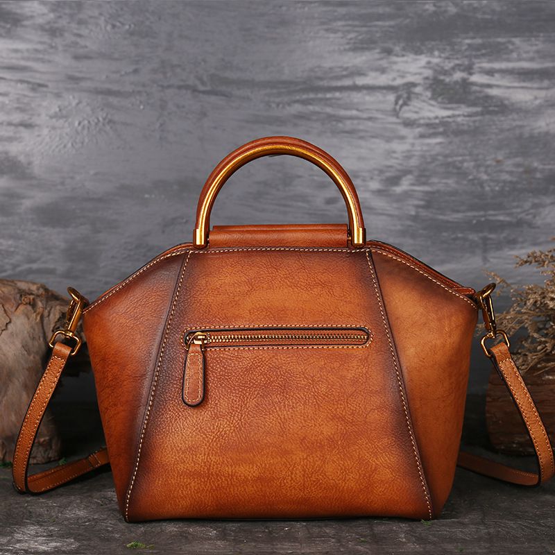 embossed leather tote m