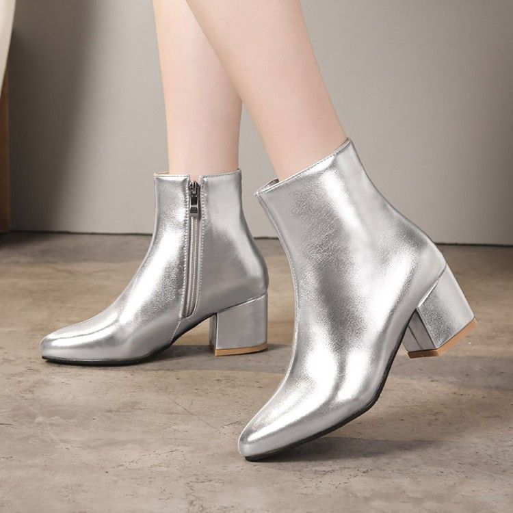 pointed mid heel boots
