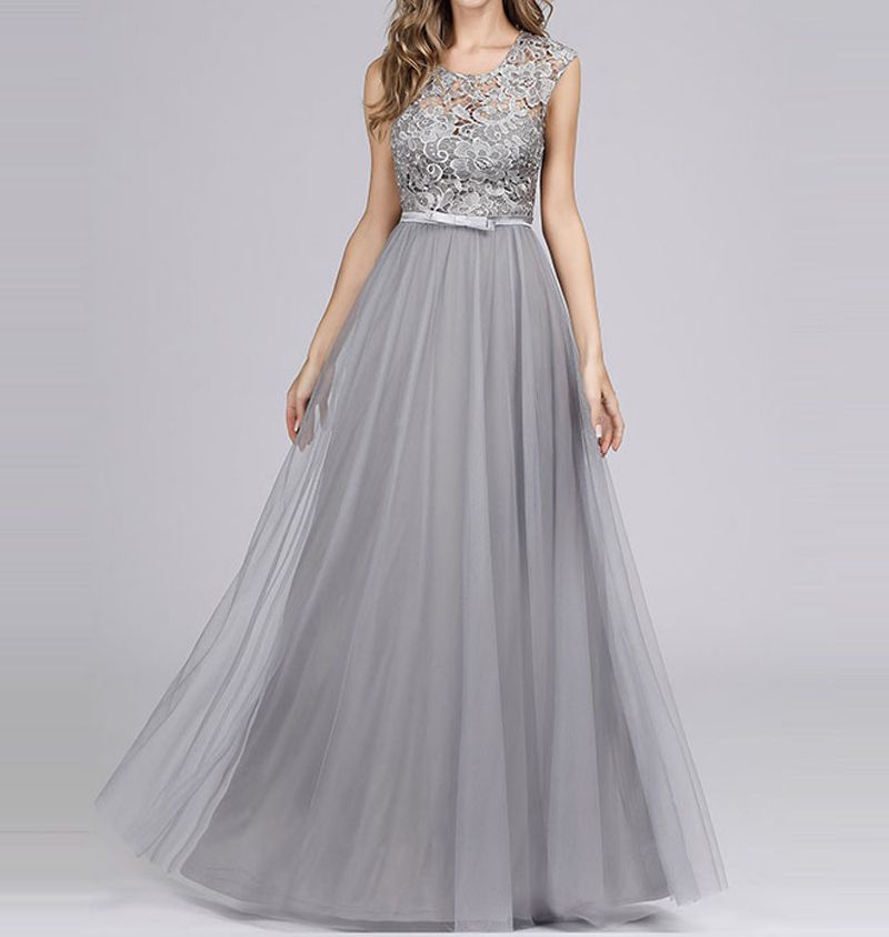 light gray mother of the bride dress
