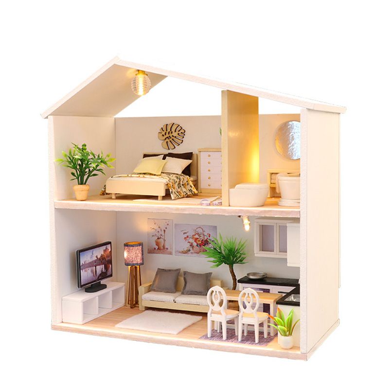 Fai DA TE casa delle bambole in legno stanza assemblare Kit Home Decoration miniature House 