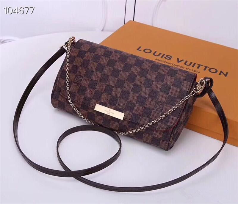 Designer Luxury LV LOUIS VUITTON Genuine Leather Shoulder Bags Handbag Fashion Brown MONOGRAM ...