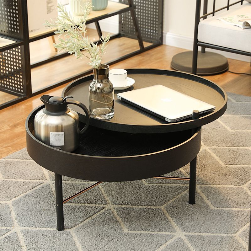 contemporary round coffee table with storage