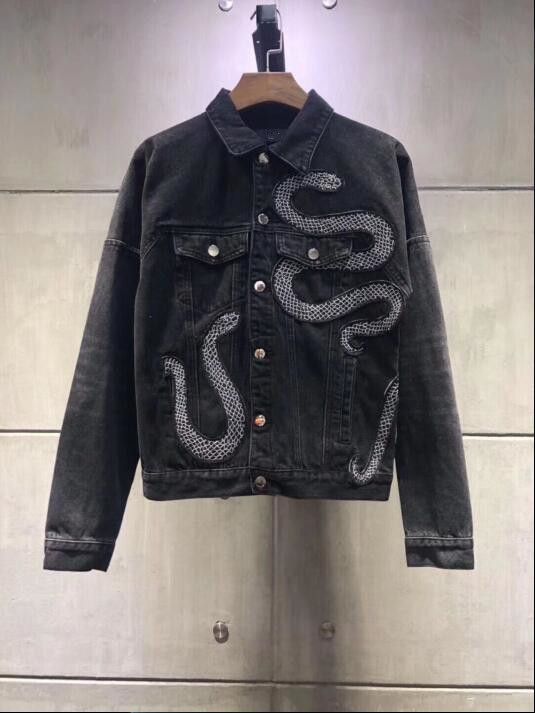 black denim jacket ripped mens