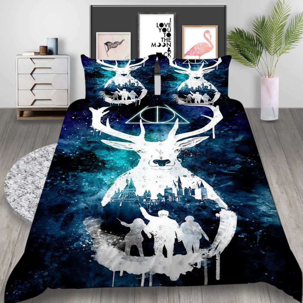 Queen Size Bedding Set Harry Potter Deer Mysterious Creative 3d