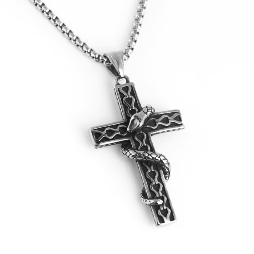 Wholesale Top Sale High Quality Snake Wrapped Jesus Cross Pendant ...