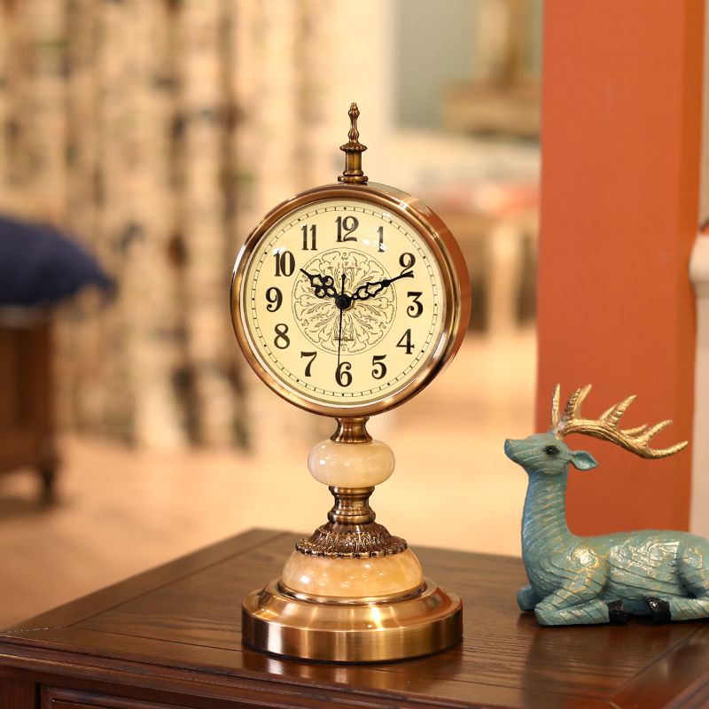 2020 Brand Silent Table Clock Vintage Style Metal Table Clock