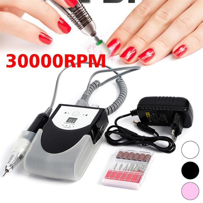 Rechargeable 30000RPM Electric Nail Drill Machine Acrylic Nail File Polishing Polisher Cordless