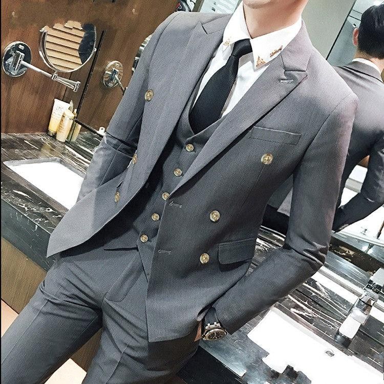 Mens Traje Delgado 3 Piezas Traje De Negocios De La Boda Fie Mens Traje Delgado 3 Piezas Traje De Negocios De La Boda Fie