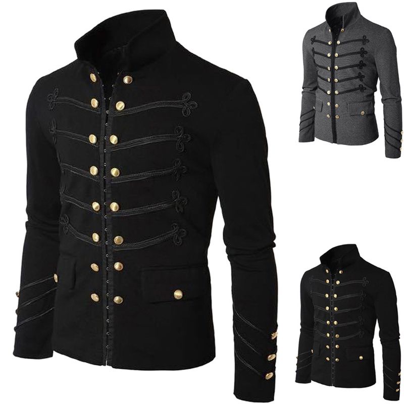 Acquistare Giacca Militare Vintage Da Uomo Giacca Da Parata Militare  Militare Con Bottoni Ricamati Tinta Unita Economico | Consegna Veloce E  Qualità | It.Dhgate