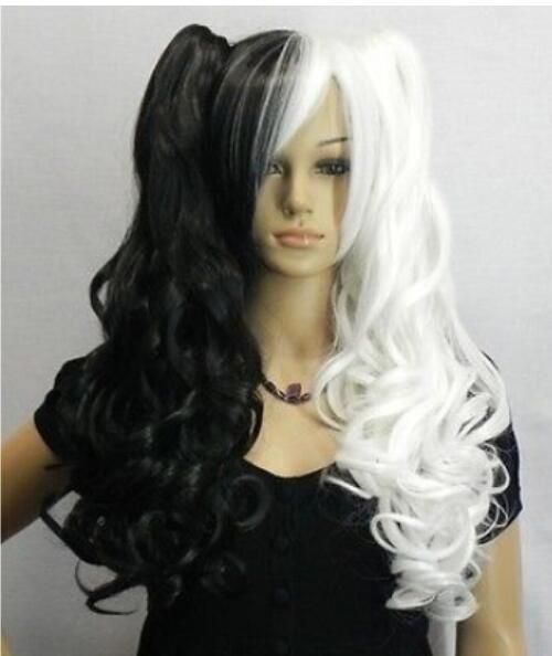 black pigtail cosplay wig