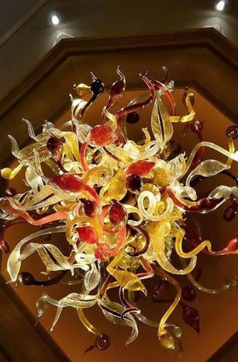 Antique Turkish Modern Blown Glass Chandelier Hanging Dark Amber Chandelier Turkish Ceiling Lamps Murano Glass Celling Lights Pendant Light Fixture