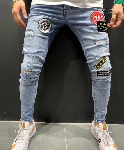 Compra Jeans Ropa Para Hombre Ropa Para Hombre Parches De Diseño Pantalones  Vaqueros Con Paneles Pantalones De Lápiz De Agujero Conjuntos De Homena  Moda Homme Street Style Barato | Entrega Rápida Y