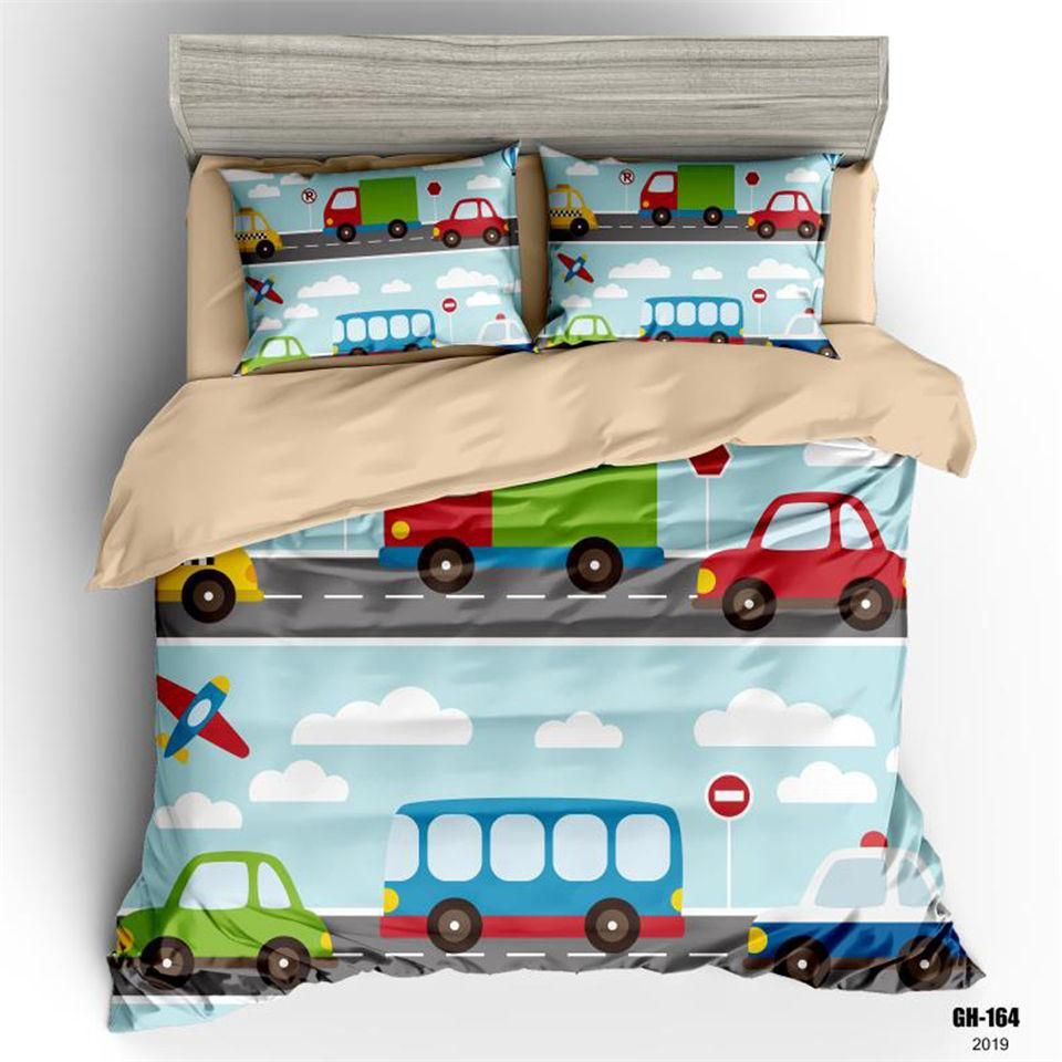 30 Bedding Set Boys Single Duvet Cover Cars Digital Printing Bed