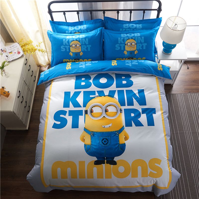 Genuine 100 Cotton Minions Bed Linen 3 Kids Bedding Set With Duvet Cover Sheet Pillowcase King Queen Twin Size From Xyls312 66 64 Dhgate Com Genuine 100 Cotton Minions Bed Linen 3, King Size Despicable Me Bedding