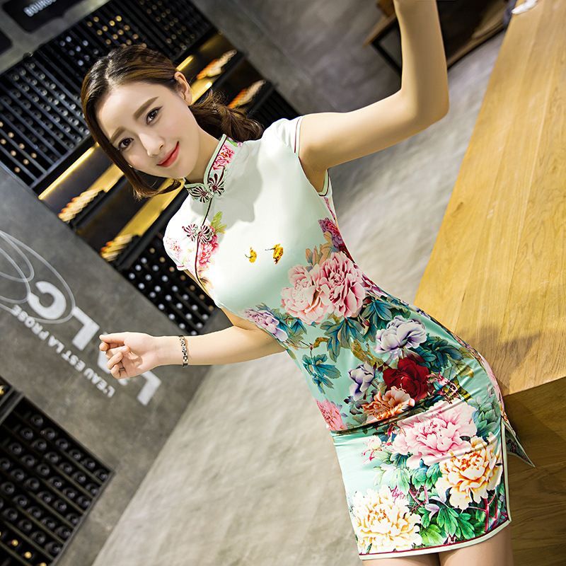 cheongsam mini dress