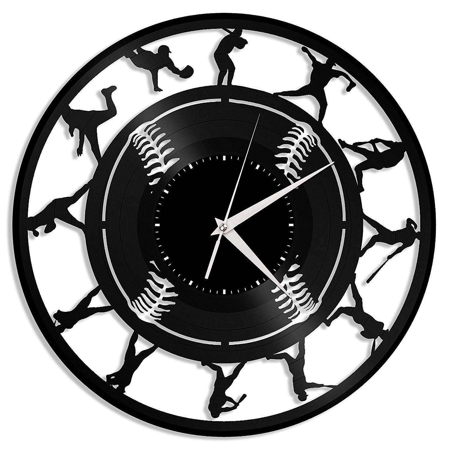Baseball Vinyl Wall Clock Unique Gift For Sports Lovers Home Room