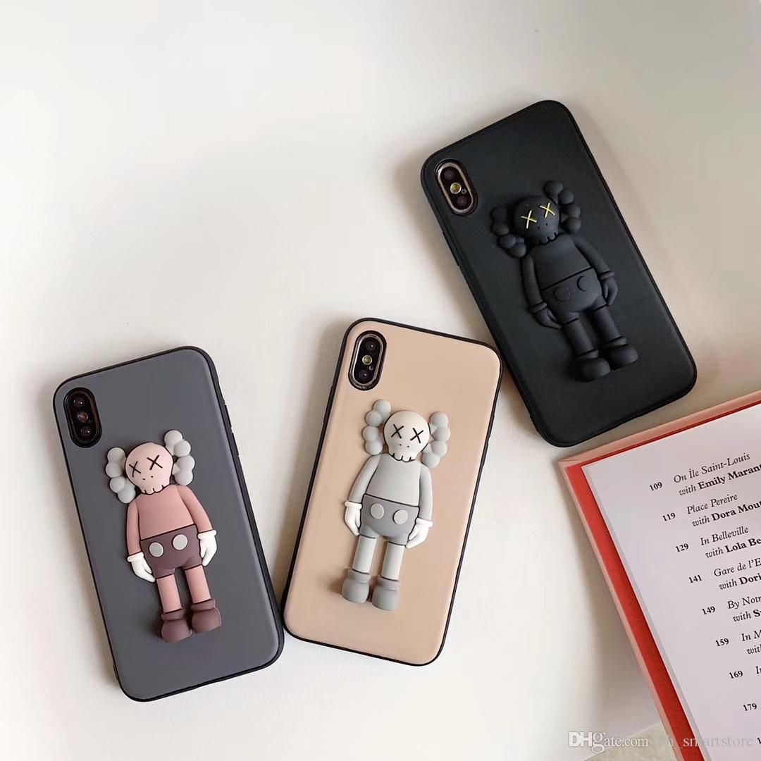satin al 3d kaws kilif iphone iphone 7plus 8 6 s 6s plus x xs xr xs max cases kapak coque capinha icin 11 pro 8 8plus 7 7 arti telefon kiliflari