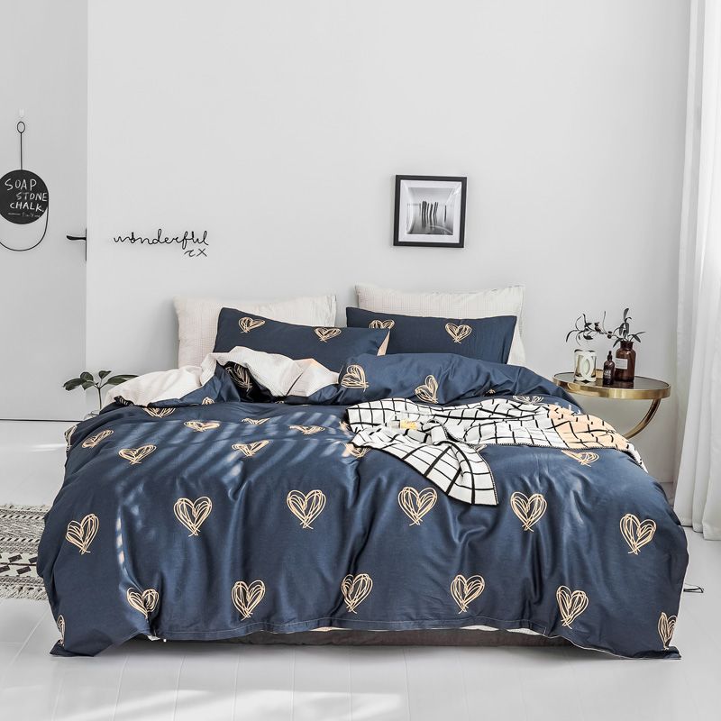 2020 100 Cotton Heart Print Bedspreads For Teen Girls Duvet Cover