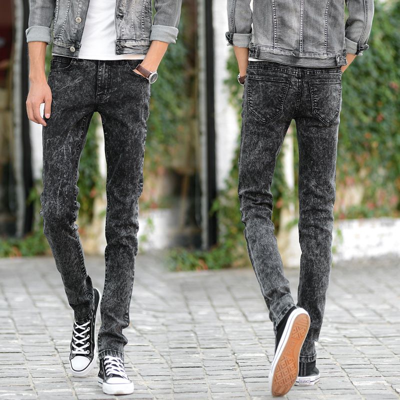 HAYBLST 2019 Fashion men's jeans high quality pants Korean casual pencil pants snow wash jeans male denim trousers