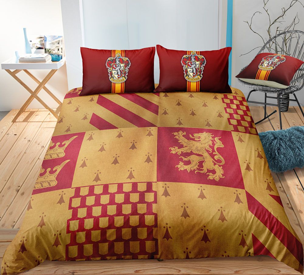 Thumbedding Harry Potter Bedding Set Yellow Magic Design Duvet