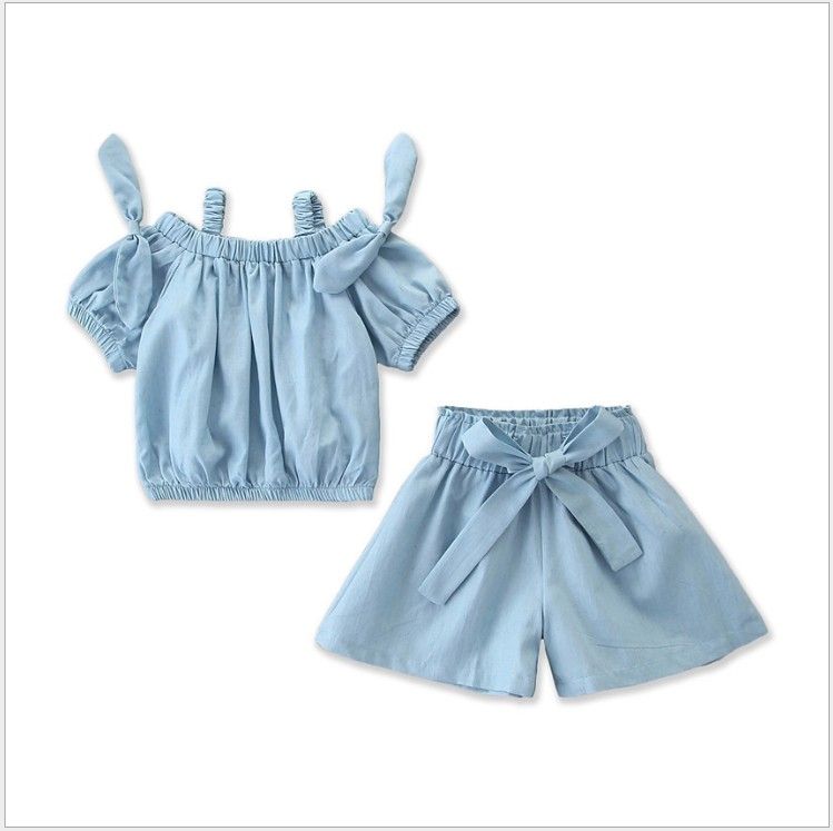 Compre 2019 New Summer Lovely Girls Conjuntos De Ropa Para Ninos